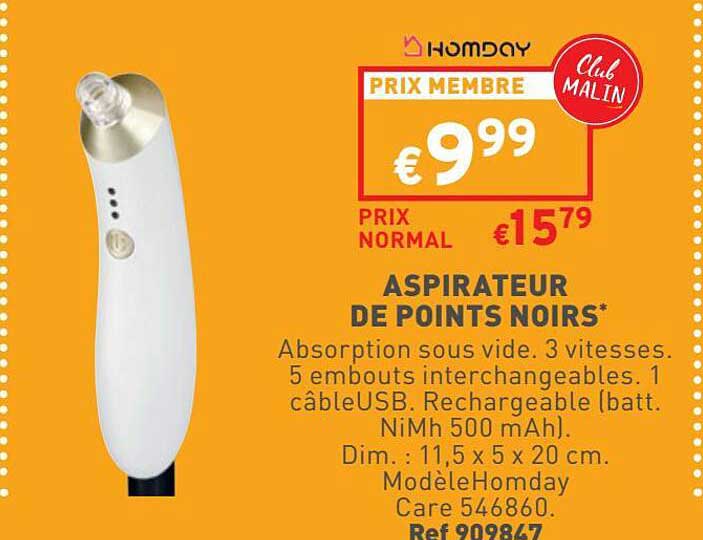 aspirateur de points noirs homday