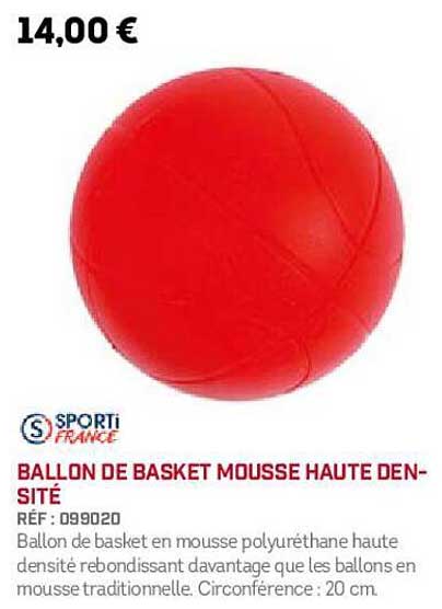 ballon de basket mousse haute densité sporti france
