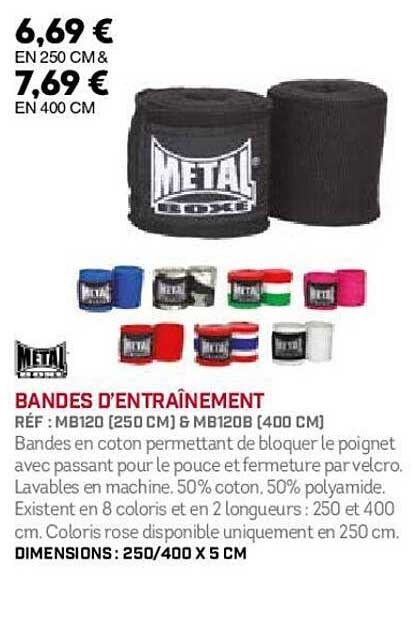 bandes d'entraînement metal boxe