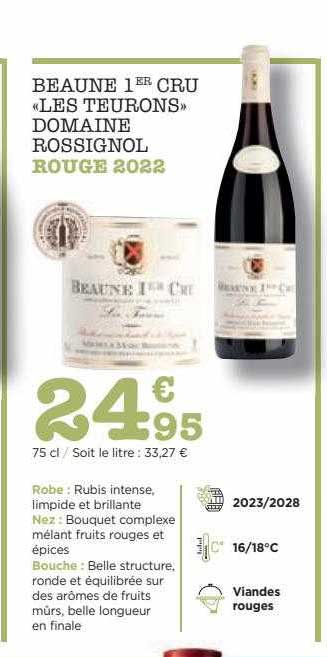 beaune 1er cru «les teurons» domaine rossignol