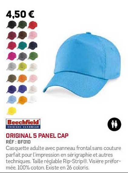 beechfield original 5 panel cap