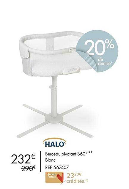 berceau pivotant 360° blanc halo