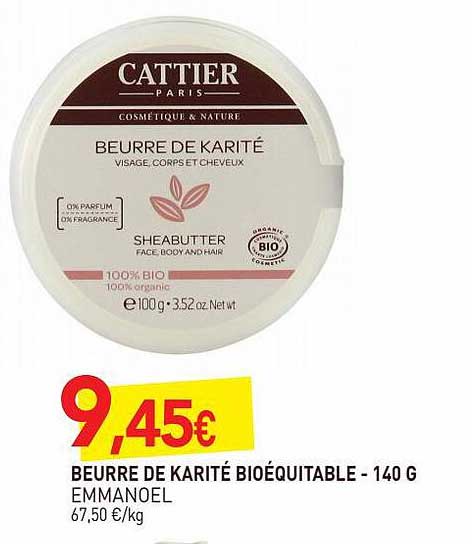 beurre de karité bioéquitable emmanole - 140 g