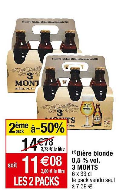 bière blonde 8,5% vol. 3 monts