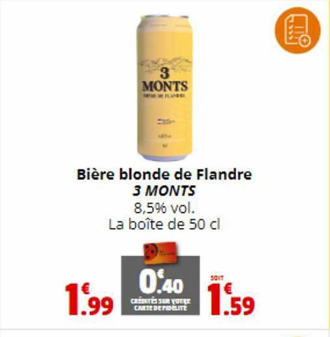 bière blonde de flandre 3 monts