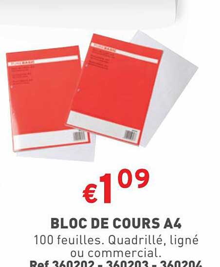 bloc de cours A4