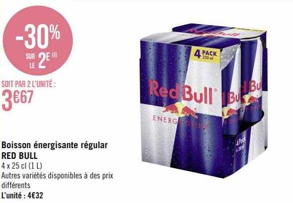 boisson énergisante régular red bull