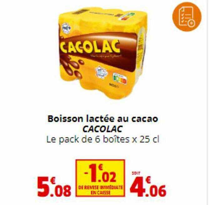 boisson lactée au cacao cacolac