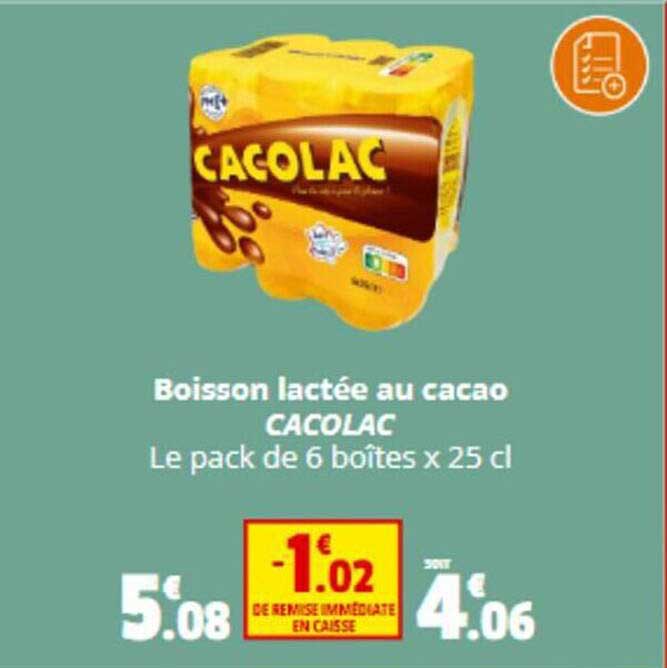 boisson lactée au cacao cacolac