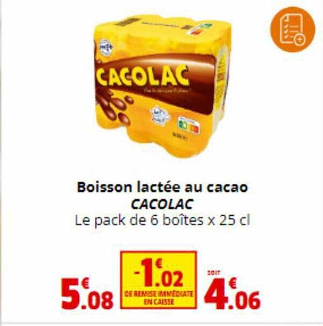 boisson lactée au cacao cacolac