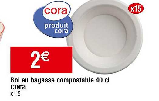 Bol En Bagasse Compostable 40 Cl Cora