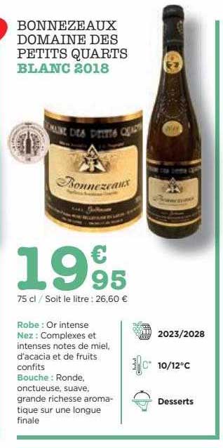 bonnezeaux domaine des petits quarts blanc 2018