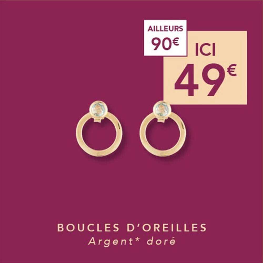 boucles d'oreilles argent doré