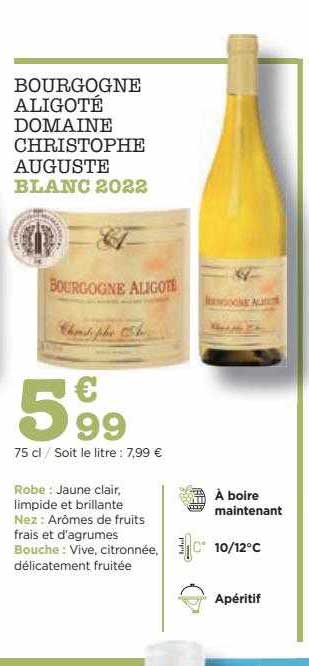 bourgogne aligoté domaine christophe auguste blanc 2022