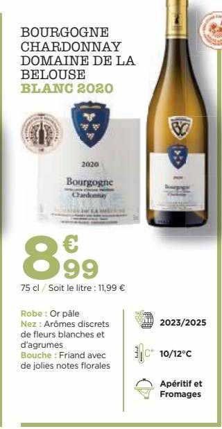 bourgogne chardonnay domaine de la belouse blanc 2020