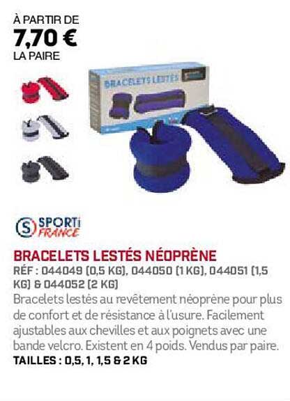 Bracelets Lestés Néoprène Sporti France
