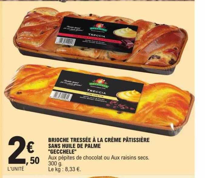brioche tressée à la crème pâtissière sans huile de palme "gecchele"