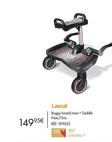 buggy board maxi + saddle noir/gris lascal