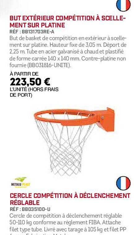 but extérieur compétition à scellement sur platine