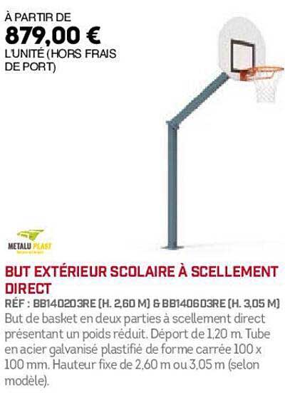 but extérieur scolaire à scellement direct