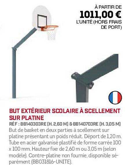 but extérieur scolaire à scellement sur platine