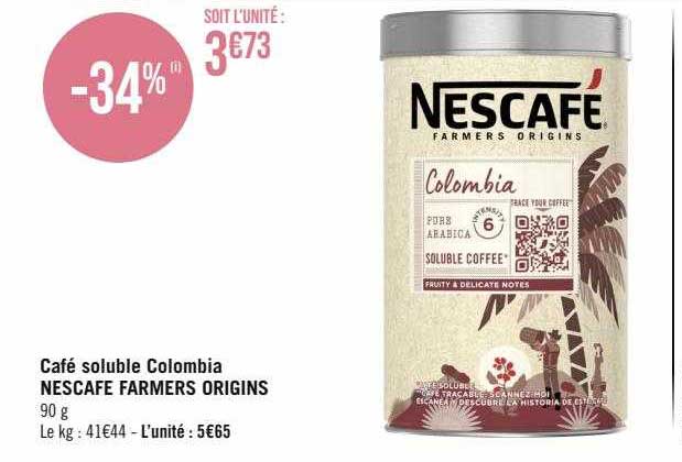 café soluble colombia nescafé farmers origins