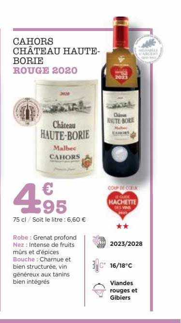 Cahors Château Haute-borie Rouge 2020