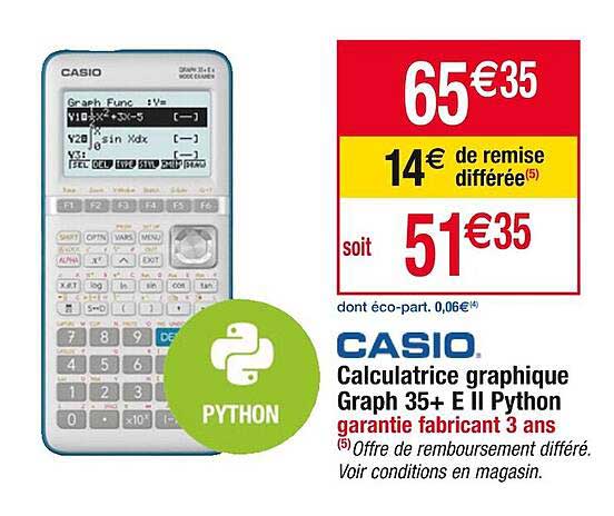 calculatrice graphique graph 35+ e II python