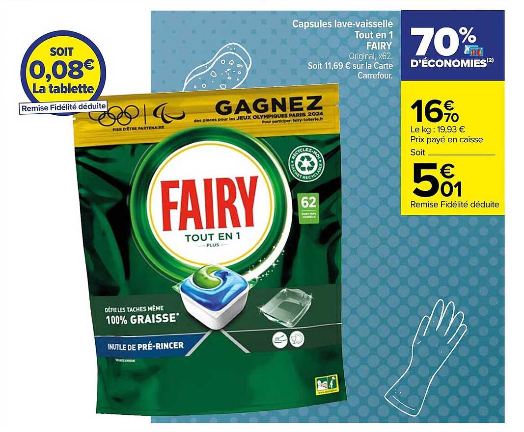 capsules lave-vaisselle tout en 1 fairy