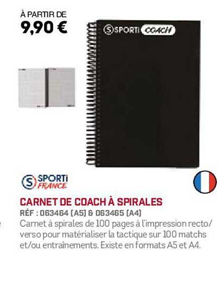 carnet de coach à spirales sporti france