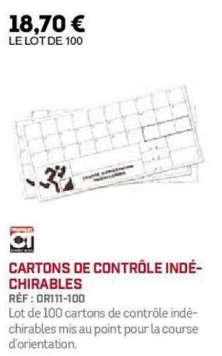 Cartons De Contrôle Indéchirables