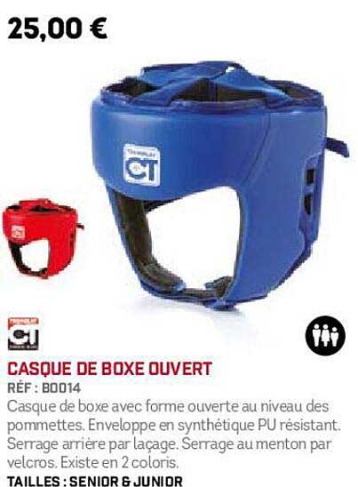 casque de boxe ouvert
