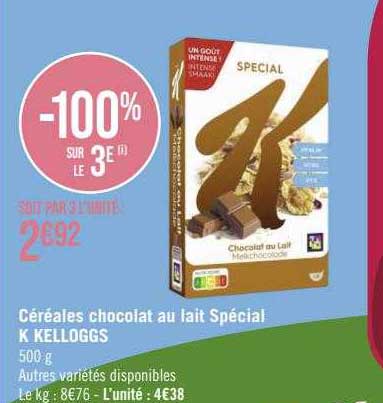 Céréales Chocolat Au Lait Spécial K Kellogg's