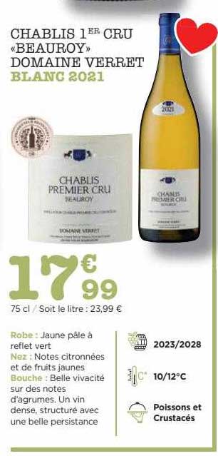 chablis 1er cru «beauroy» domaine verret blanc 2021