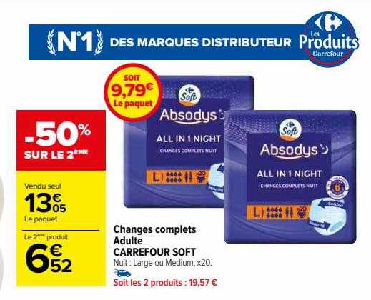 changes complets adulte carrefour soft