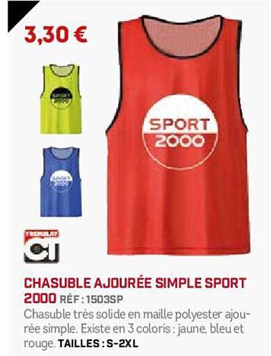 chasuble à ajourée simple sport 2000