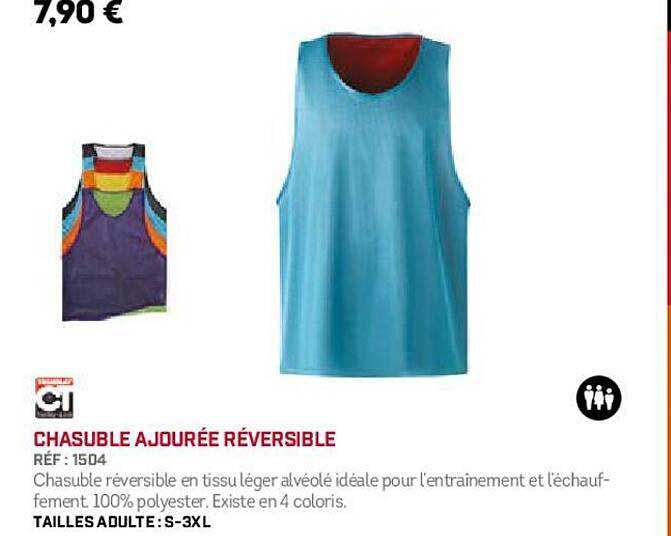 chasuble ajourée réversible