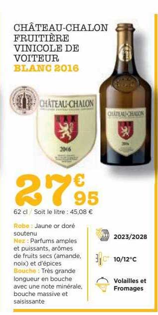 château-chalon fruitière vinicole de voiteur blanc 2016