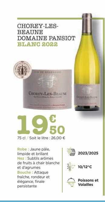 chorey-les-beaune domaine pansiot blanc 2022