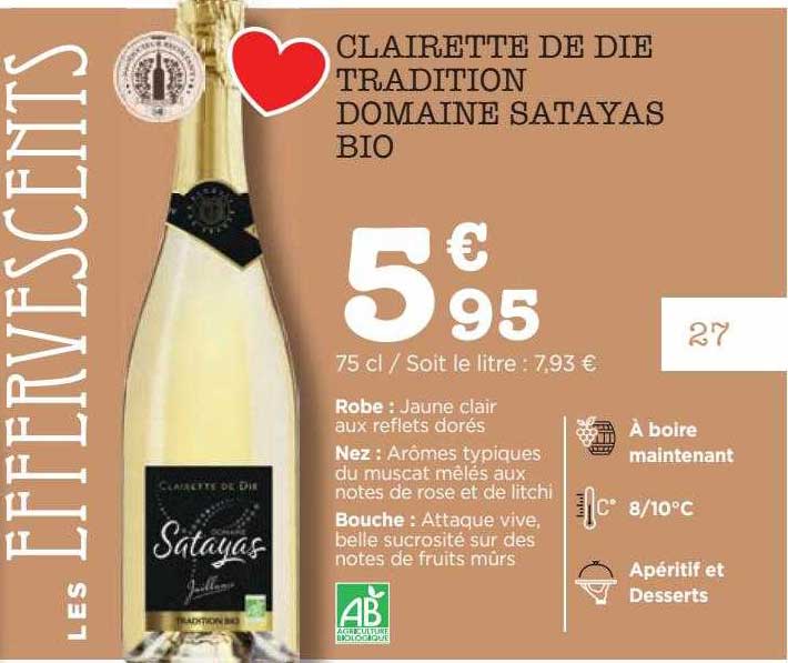 clairette de die tradition domaine satayas bio