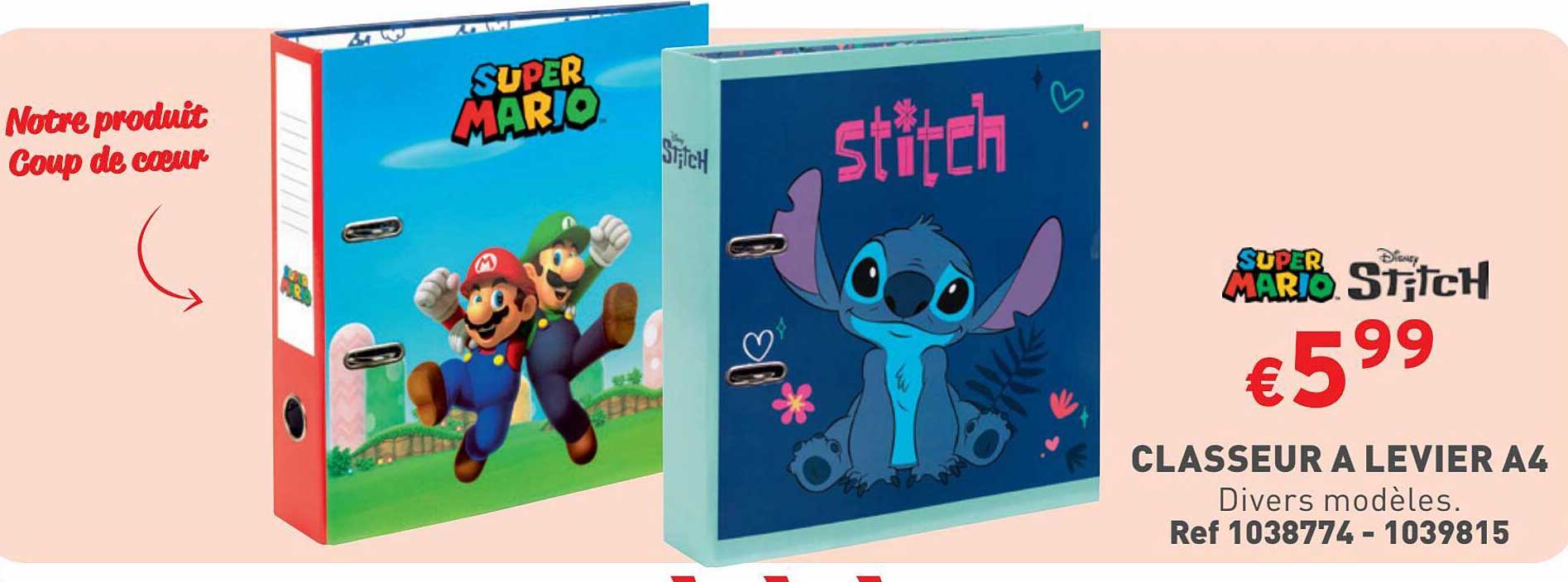 Classeur à Levier A4 Super Mario, Stitch