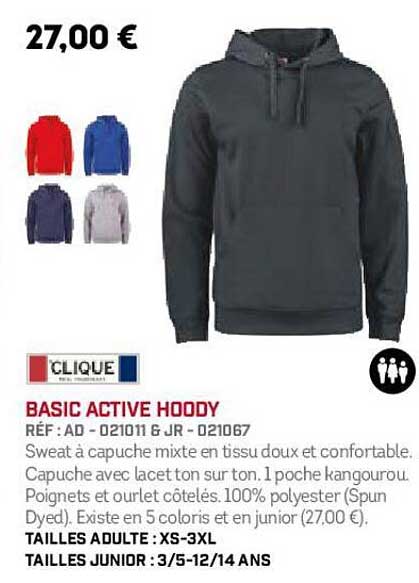 clique basic active hoody