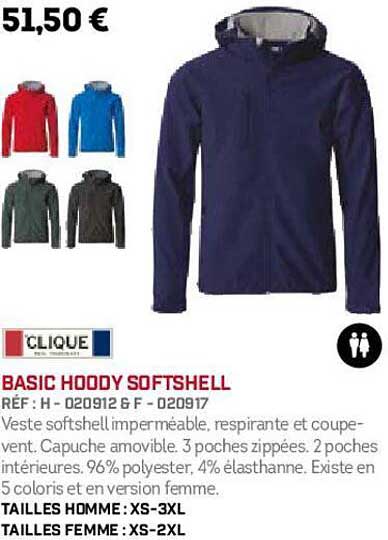 clique basic hoody softshell