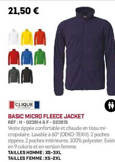 clique basic micro fleece jacket