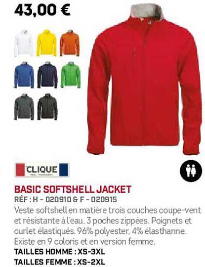 clique basic softshell jacket