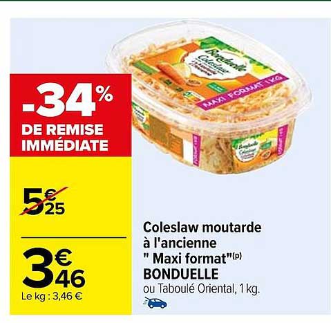 coleslaw moutarde à l'ancienne "maxi format" bonduelle