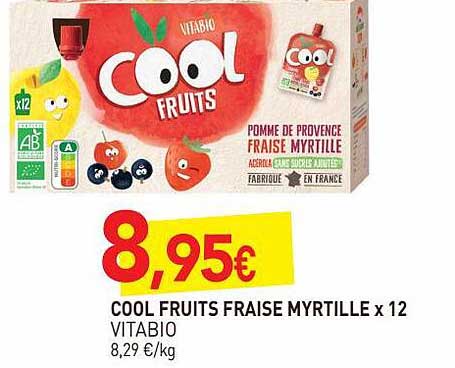 Cool Fruits Fraise Myrtille X 12 Vitabio