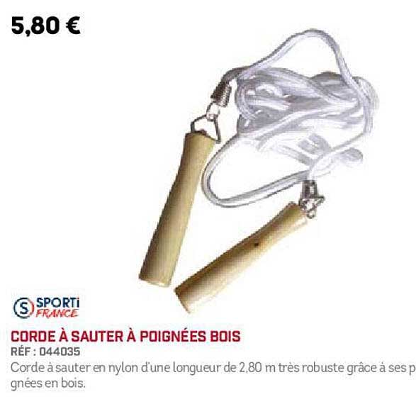 corde à sauter à poignées bois sporti france