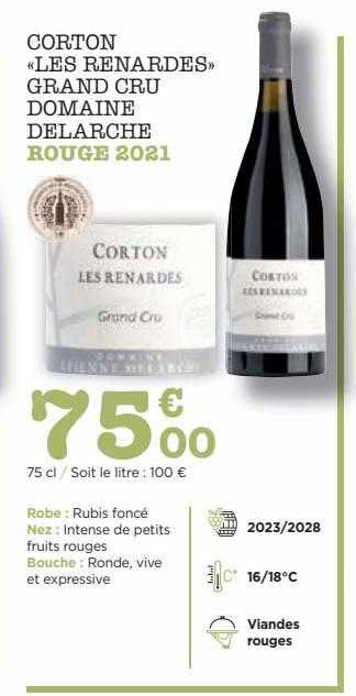 corton «les renardes» grand cru domaine delarche rouge 2021