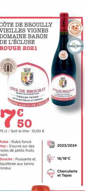 côte de brouilly vieilles vignes domaine baron de l'écluse